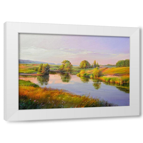 Lets take some rest White Modern Wood Framed Art Print by Romanov, Roman