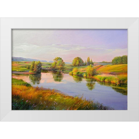 Lets take some rest White Modern Wood Framed Art Print by Romanov, Roman