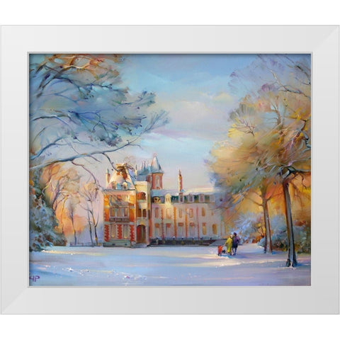 Saint Jean de Braye White Modern Wood Framed Art Print by Romanov, Roman