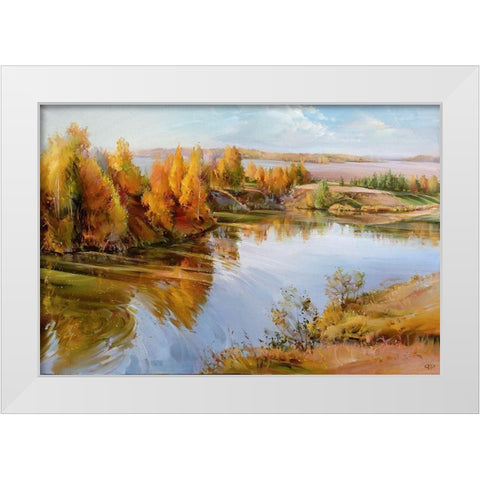 Autumn palette White Modern Wood Framed Art Print by Romanov, Roman