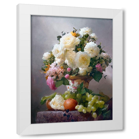 Bouquet White Modern Wood Framed Art Print by Sevryukov, Dmitry