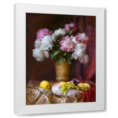 Peonies White Modern Wood Framed Art Print by Sevryukov, Dmitry