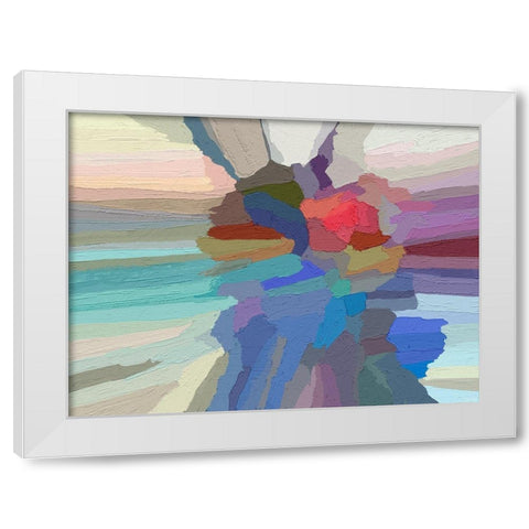 Pulsations II White Modern Wood Framed Art Print by Tienhaara, Michael