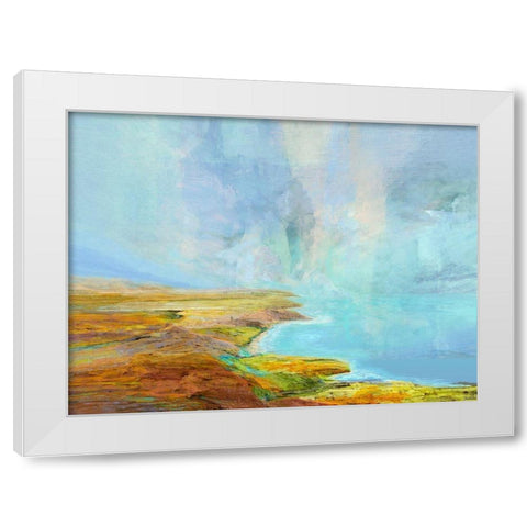 Ocean Cliffs I White Modern Wood Framed Art Print by Tienhaara, Michael