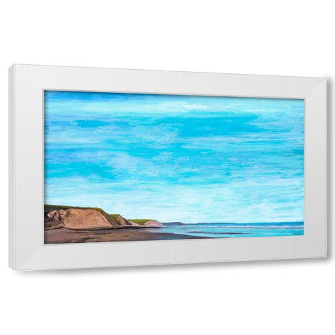 Ocean Cliffs II White Modern Wood Framed Art Print by Tienhaara, Michael