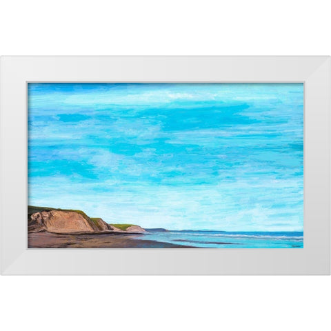 Ocean Cliffs II White Modern Wood Framed Art Print by Tienhaara, Michael