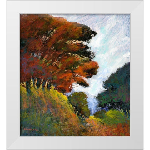 Falls Romance III White Modern Wood Framed Art Print by Tienhaara, Michael