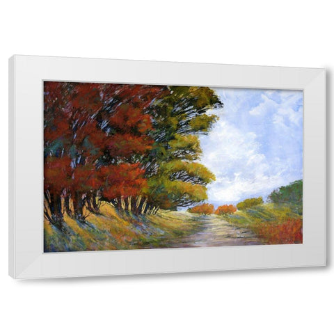 Golden Harmonies I White Modern Wood Framed Art Print by Tienhaara, Michael