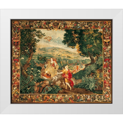 Flemish tapestry White Modern Wood Framed Art Print by Anonymous 17Th C.