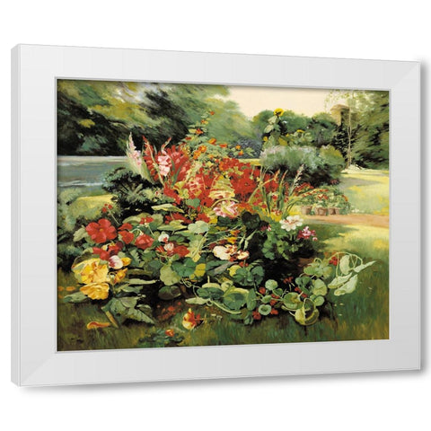 Vue du jardin White Modern Wood Framed Art Print by Anonymous