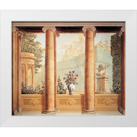 Colonnato con veduta White Modern Wood Framed Art Print by Del Moro, Giuseppe