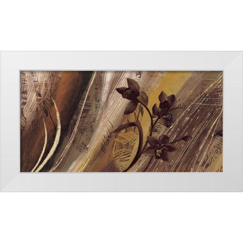 Bouquet dor I White Modern Wood Framed Art Print by Brochard, Anne