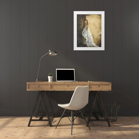 Il vestito bianco White Modern Wood Framed Art Print by Bassetti, Andrea