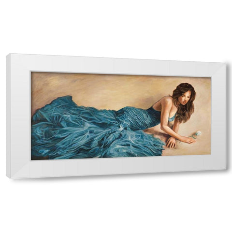 Donna in blu White Modern Wood Framed Art Print by Bassetti, Andrea