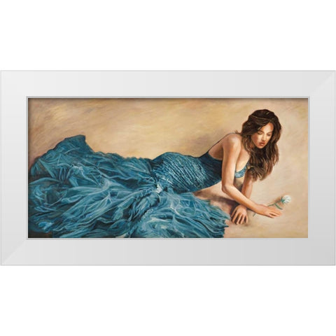 Donna in blu White Modern Wood Framed Art Print by Bassetti, Andrea