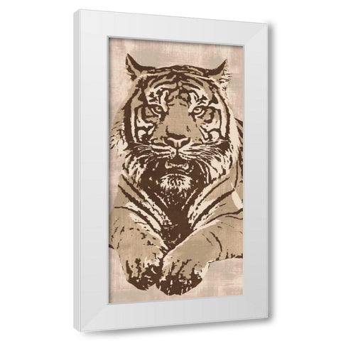 Tiger White Modern Wood Framed Art Print by Cooper, Andrew