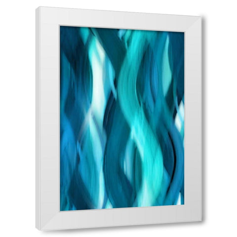 Aqua Flow White Modern Wood Framed Art Print by Campbell, Annie