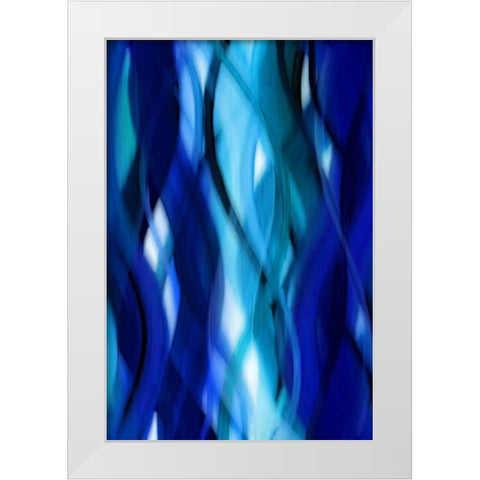 Indigo Flow II White Modern Wood Framed Art Print by Campbell, Annie