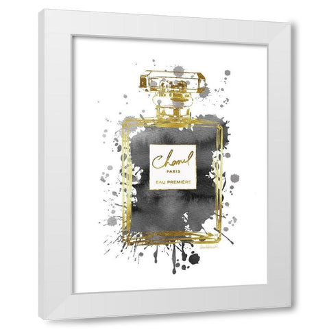 Perfume Bottle Grey White Modern Wood Framed Art Print by Greenwood, Amanda
