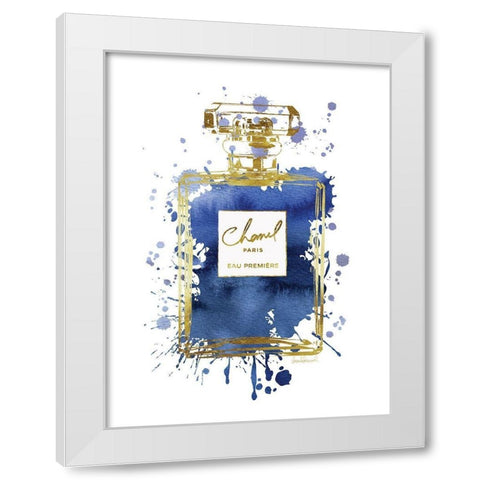Perfume Bottle Navy White Modern Wood Framed Art Print by Greenwood, Amanda