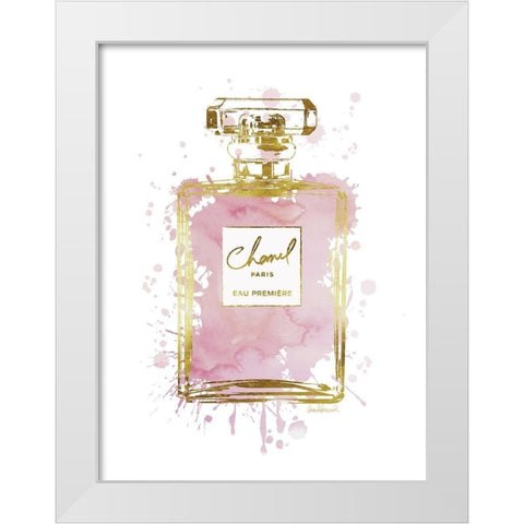 Perfume Bottle Dusty Rose White Modern Wood Framed Art Print by Greenwood, Amanda