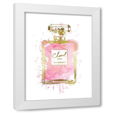 Perfume Bottle Pink White Modern Wood Framed Art Print by Greenwood, Amanda