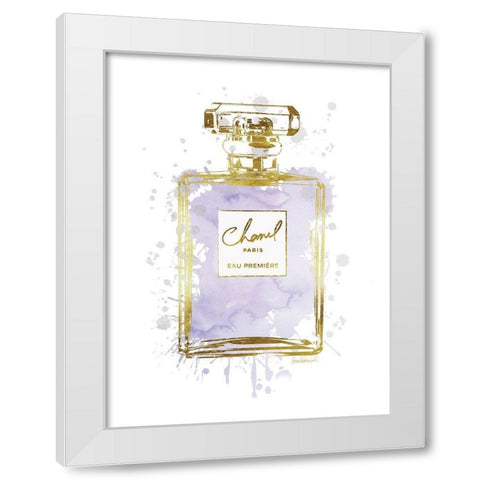 Perfume Bottle Dusty Purple White Modern Wood Framed Art Print by Greenwood, Amanda