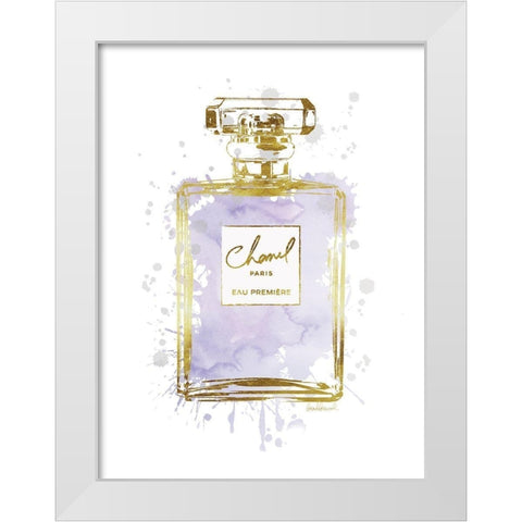 Perfume Bottle Dusty Purple White Modern Wood Framed Art Print by Greenwood, Amanda