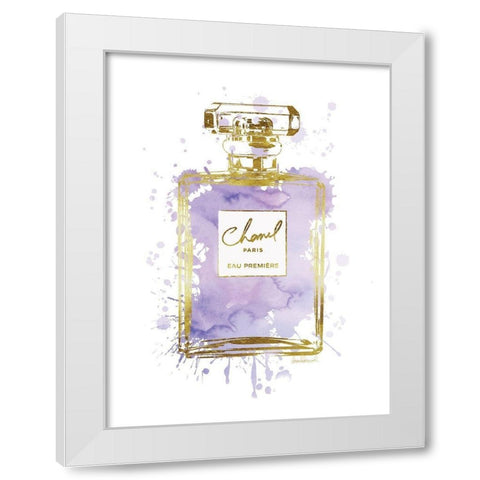 Perfume Bottle Purple White Modern Wood Framed Art Print by Greenwood, Amanda