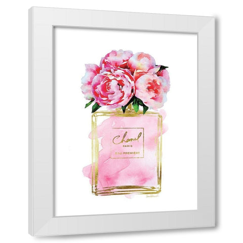 Perfume Bottle Bouquet V White Modern Wood Framed Art Print by Greenwood, Amanda