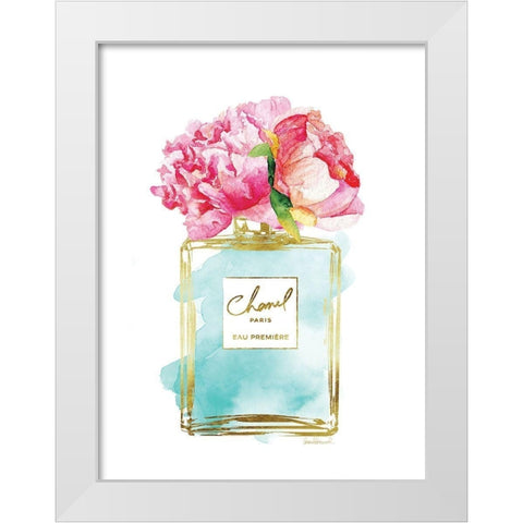 Perfume Bottle Bouquet VII White Modern Wood Framed Art Print by Greenwood, Amanda