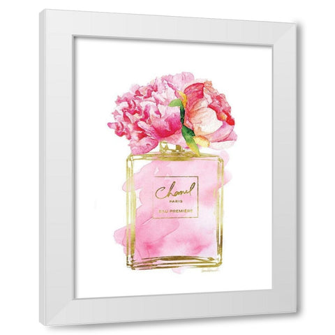 Perfume Bottle Bouquet VIII White Modern Wood Framed Art Print by Greenwood, Amanda