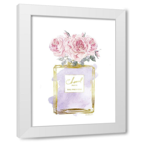 Perfume Bottle Bouquet X White Modern Wood Framed Art Print by Greenwood, Amanda