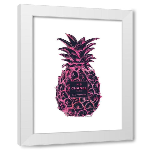 Black Pink Pineapple White Modern Wood Framed Art Print by Greenwood, Amanda