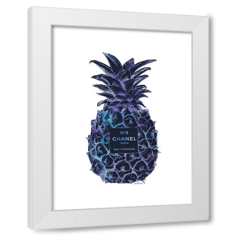 Black Purple Pineapple White Modern Wood Framed Art Print by Greenwood, Amanda