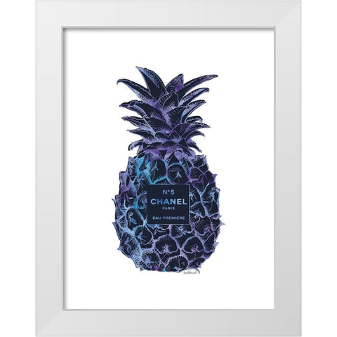 Black Purple Pineapple White Modern Wood Framed Art Print by Greenwood, Amanda