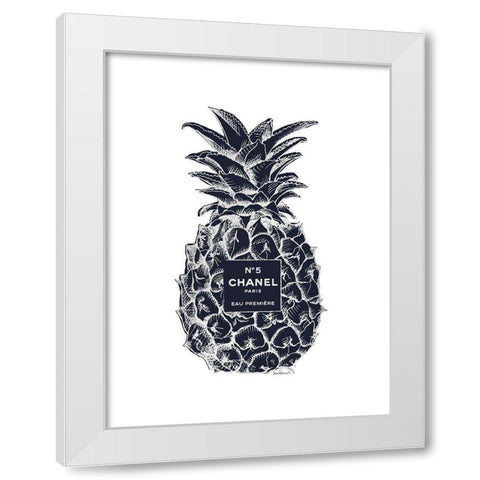 Black Silver Pineapple White Modern Wood Framed Art Print by Greenwood, Amanda