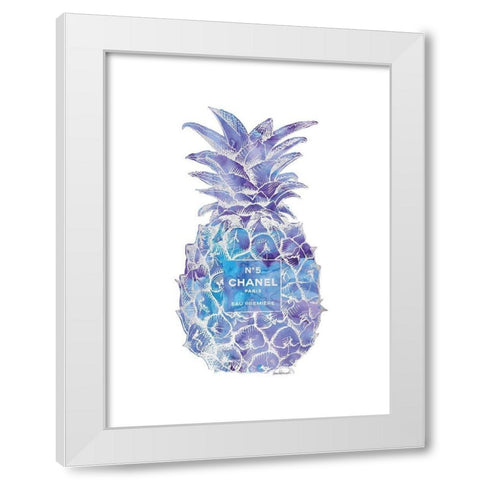 Purple Silver Pineapple White Modern Wood Framed Art Print by Greenwood, Amanda