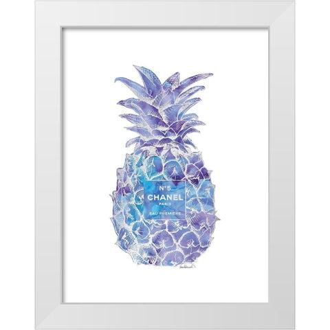 Purple Silver Pineapple White Modern Wood Framed Art Print by Greenwood, Amanda
