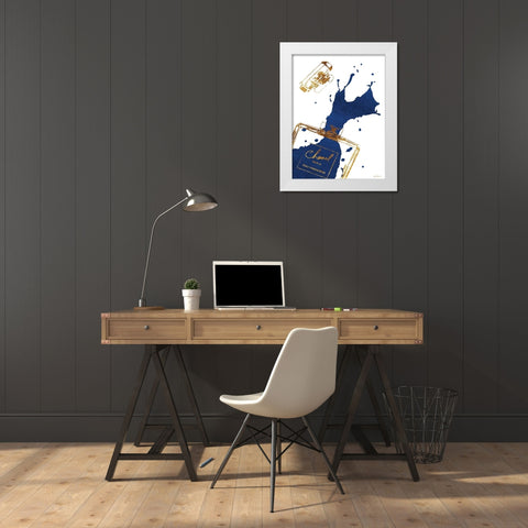 Navy Splash White Modern Wood Framed Art Print by Greenwood, Amanda