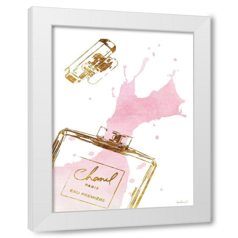 Pink Splash White Modern Wood Framed Art Print by Greenwood, Amanda