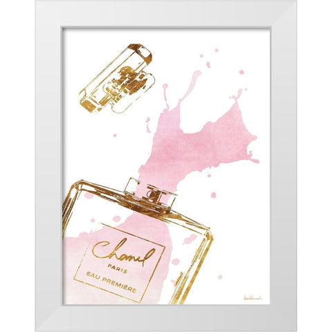 Pink Splash White Modern Wood Framed Art Print by Greenwood, Amanda
