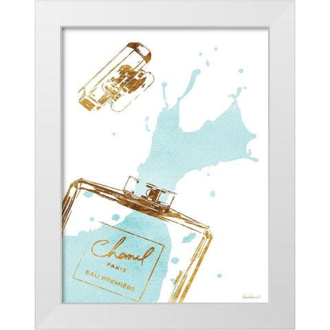 Teal Splash White Modern Wood Framed Art Print by Greenwood, Amanda