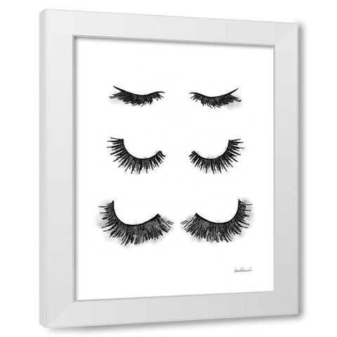Makeup Lashes White Modern Wood Framed Art Print by Greenwood, Amanda