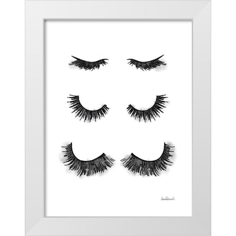 Makeup Lashes White Modern Wood Framed Art Print by Greenwood, Amanda