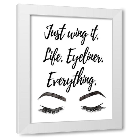 Just Wing It White Modern Wood Framed Art Print by Greenwood, Amanda