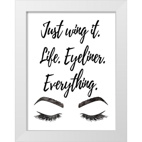 Just Wing It White Modern Wood Framed Art Print by Greenwood, Amanda