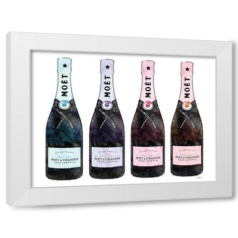 Champange 4 Soft Rainbow White Modern Wood Framed Art Print by Greenwood, Amanda