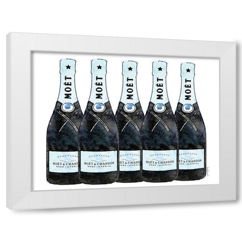Champange 5 Blue White Modern Wood Framed Art Print by Greenwood, Amanda