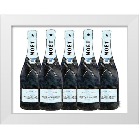 Champange 5 Blue White Modern Wood Framed Art Print by Greenwood, Amanda